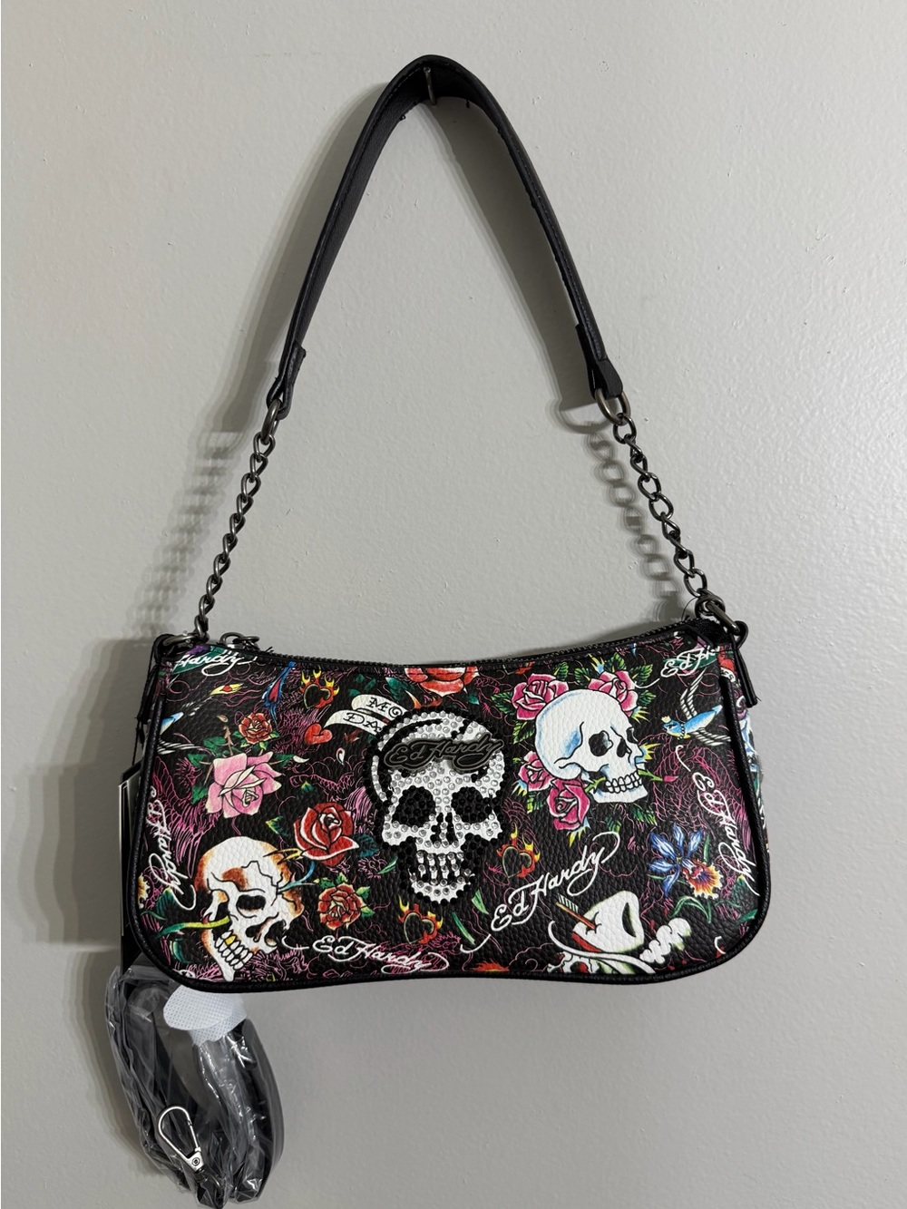Ed Hardy Mina Baguette Shoulder Bag